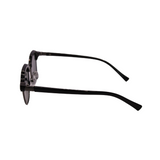 Side View of Hokky 'Bella' sunglasses with a round frame, featuring black and gold color accents and dark lenses.