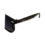 A pair of Hokky Classic unisex sunglasses with a patterned frame in brown and black color, featuring ultra glare lenses.