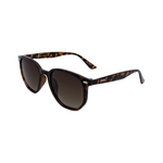 A pair of Hokky Classic unisex sunglasses with a patterned frame in brown and black color, featuring polarized lenses.