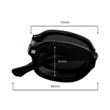 Dimension of foldable black colour sunglasses