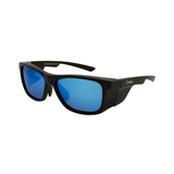 A pair of Black colour Hokky 'Horizon' sunglasses with polarised UV-protected Blue lenses and an adjustable bridge.