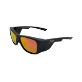 A pair of Black colour Hokky 'Horizon' sunglasses with polarised UV-protected yellow lenses and an adjustable bridge.