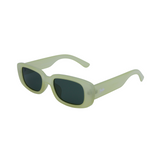 A pair of pistachio colour Hokky Soleil sunglasses with rectangular frames and polarized lenses.