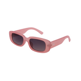 A pair of rose Hokky Soleil sunglasses with rectangular frames and polarized lenses.