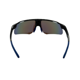 Black Color sunglasses with colorful polarized lenses on white background