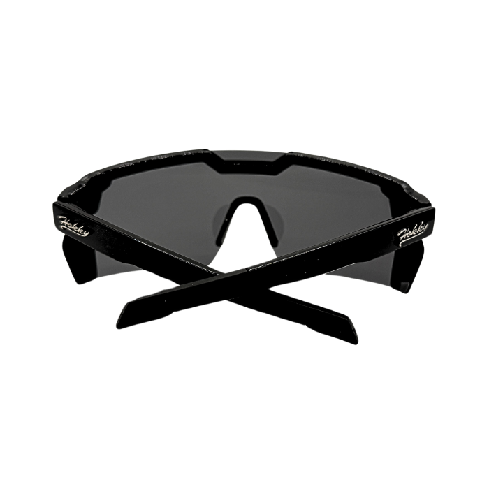 Back View of black Hokky Swift sunglasses with polarised lenses designed for boating.