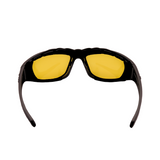Back View of black Hokky Terrain sunglasses with polarised yellow lenses