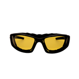 A pair of black Hokky Terrain sunglasses with polarised yellow uv protected lenses