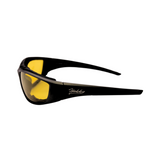 Side View of black Hokky Terrain sunglasses with polarised yellow lenses