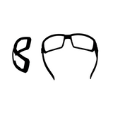 A pair of black motorcycle goggles with polarized lenses.