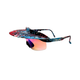 A pair of 'Tidal' 2 in 1 visor sunglasses with a multicolored Speckle frame and polarized lenses.