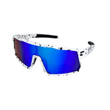 Kids' sunglasses with white frame and blue polarized lenses, designed for outdoor use.