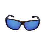 A pair of 'Ventura' sport sunglasses with a tortoiseshell pattern frame and blue uv protected polarized lenses.