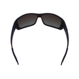 Back View of 'Ventura' sport sunglasses with a tortoiseshell pattern frame and blue polarized lenses.
