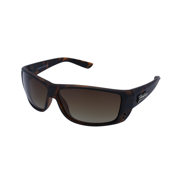 A pair of 'Ventura' sport sunglasses with a tortoiseshell pattern frame and grey polarized lenses.