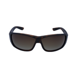 Front View of 'Ventura' sport sunglasses with a tortoiseshell pattern frame and blue polarized lenses.