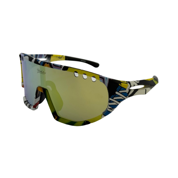 Sunglasses with colourful, patterned arms. Best for skating.