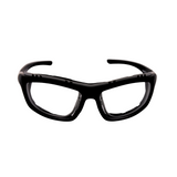 A pair of black Hokky Vortex sunglasses with transparent mirrored lenses designed for sports and outdoor activities.