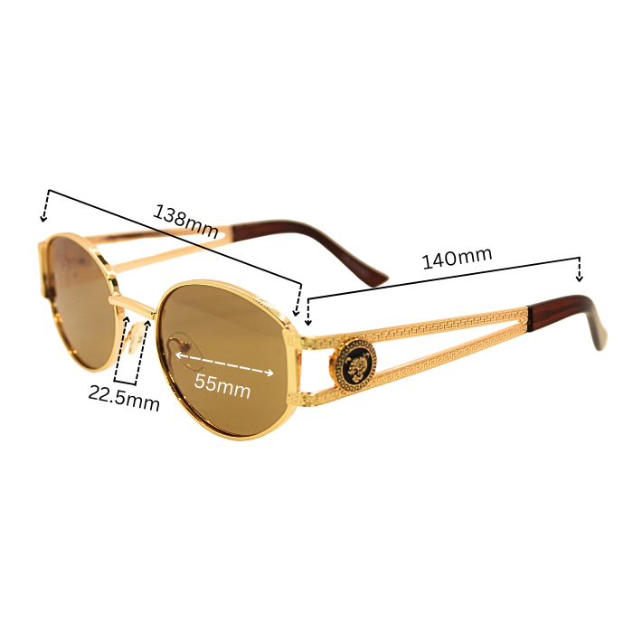 Dimension of A pair of 'Regina' women's sunglasses with a silver metal frame.