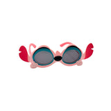Sunglasses with crab design on a white background