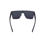 Black sunglasses with a flat-top design on a white background