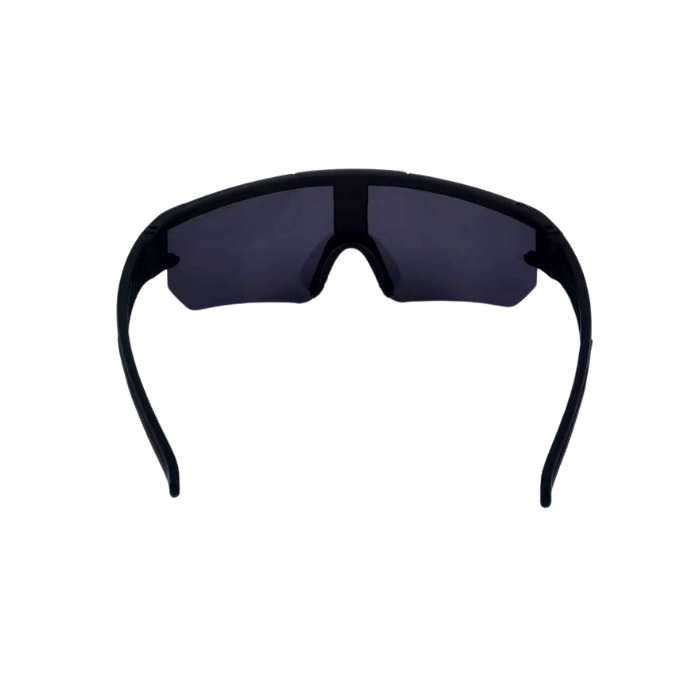 Black sunglasses with dark lenses on a white background