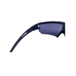 Black sunglasses with dark lenses on a white background