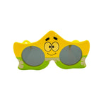 Sunglasses with a cartoon face design on a white background