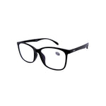 Black eyeglasses on a white background