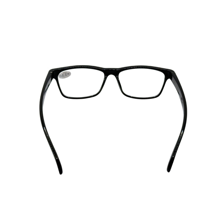 Black eyeglasses on a white background