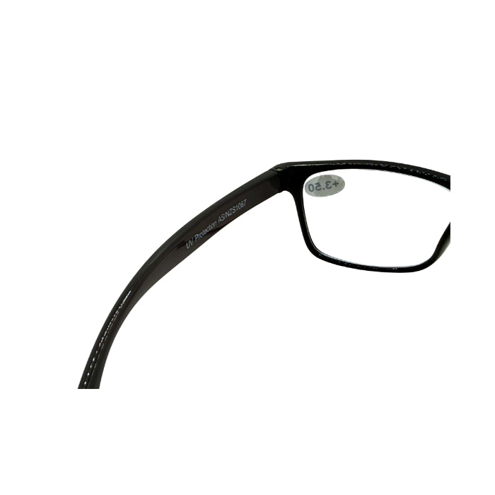 Black eyeglasses on a white background