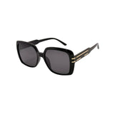 Black sunglasses with brown frame on a white background