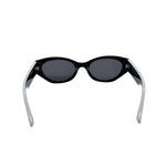 Black sunglasses with white frames on a white background