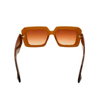Brown sunglasses with a white background