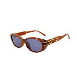 Brown sunglasses with a white background