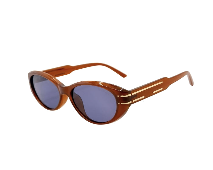 Brown sunglasses with a white background