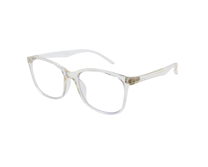 Clear eyeglasses on a white background