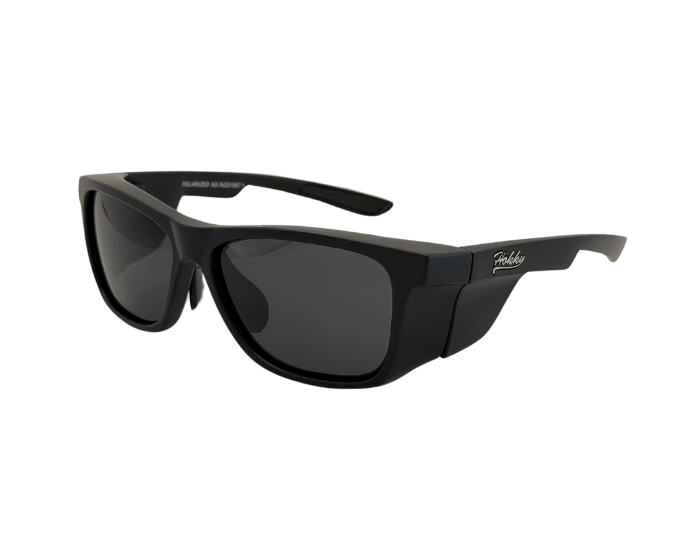 A pair of Carbon colour Hokky 'Horizon' sunglasses with polarised UV-protected lenses and an adjustable bridge.