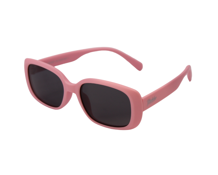 A pair of pink Hokky 'Marlo' kids sunglasses with polarized lenses and a snug fit, designed for children aged 3+.