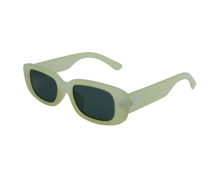A pair of pistachio colour Hokky Soleil sunglasses with rectangular frames and polarized lenses.