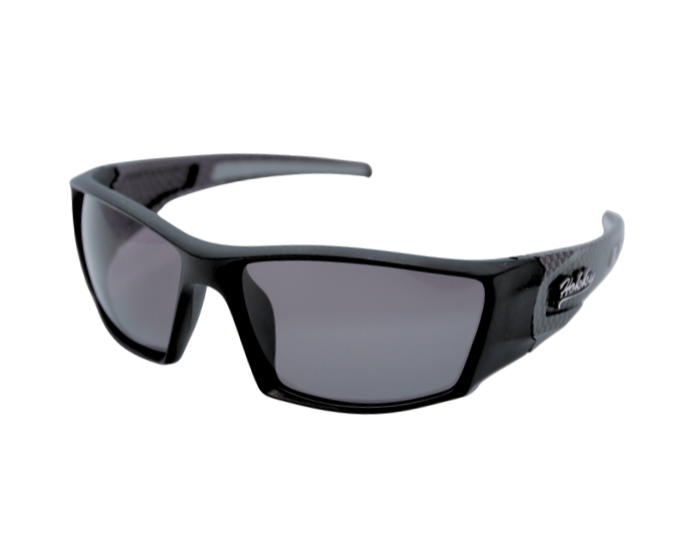 A pair of black Hokky 'Summit' sports sunglasses with polarized grey lenses and an adjustable bridge.
