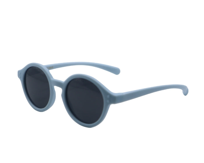 Light blue sunglasses on a white background