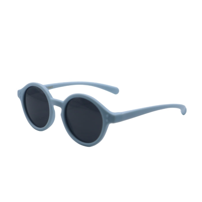 Light blue sunglasses on a white background