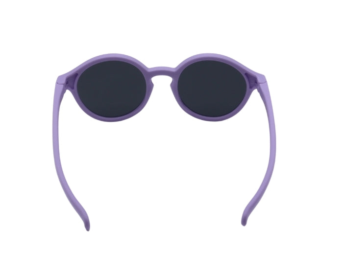Purple sunglasses on a white background