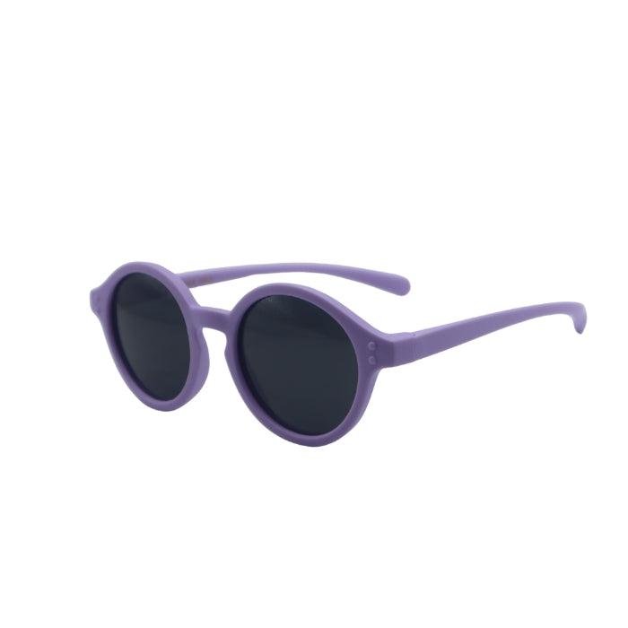Purple sunglasses on a white background