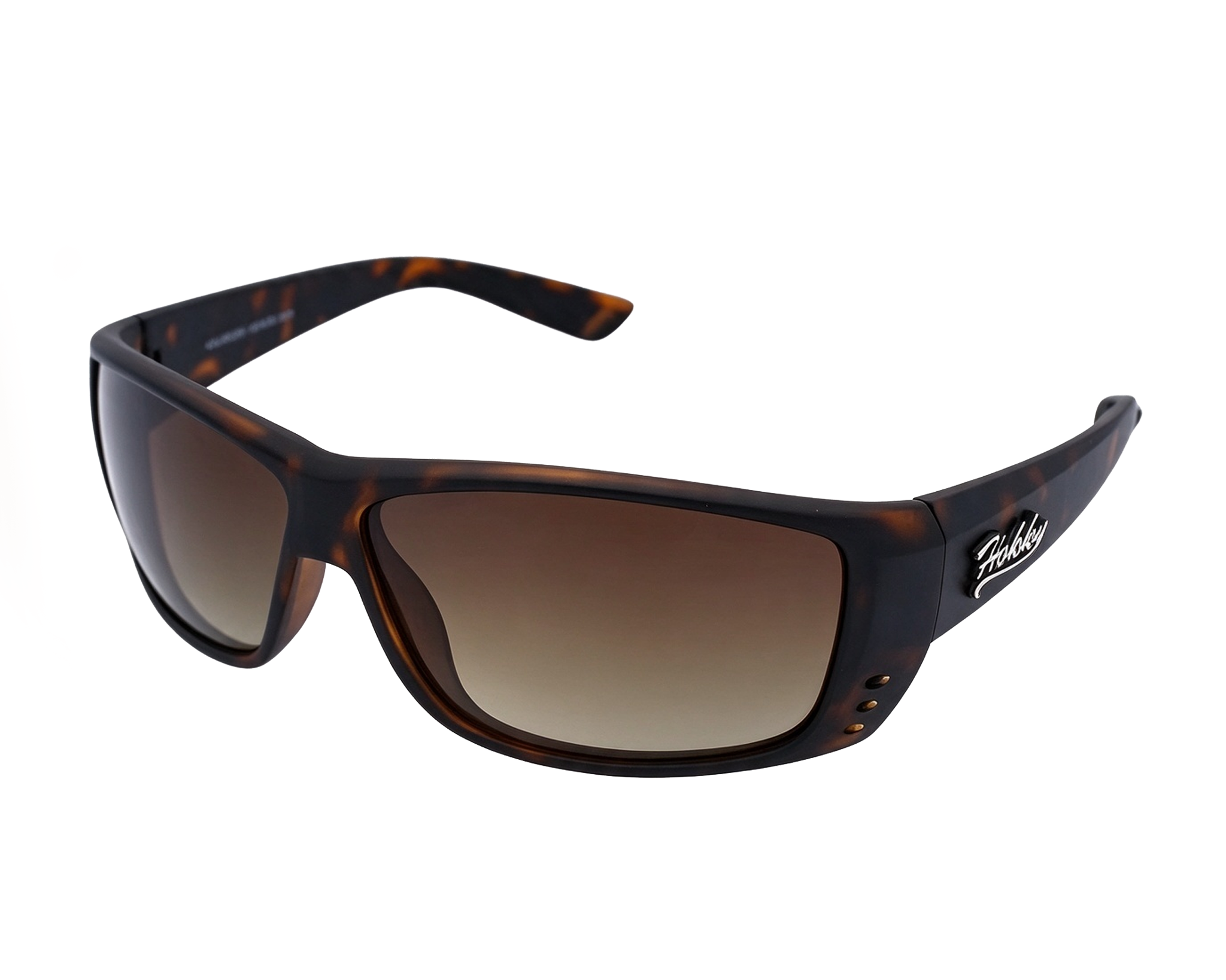 A pair of 'Ventura' sport sunglasses with a tortoiseshell pattern frame and grey polarised lenses.