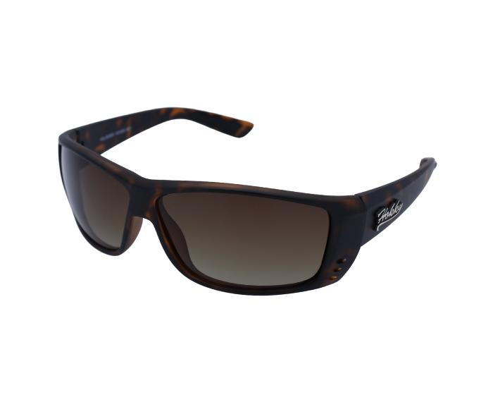 A pair of 'Ventura' sport sunglasses with a tortoiseshell pattern frame and grey polarised lenses.