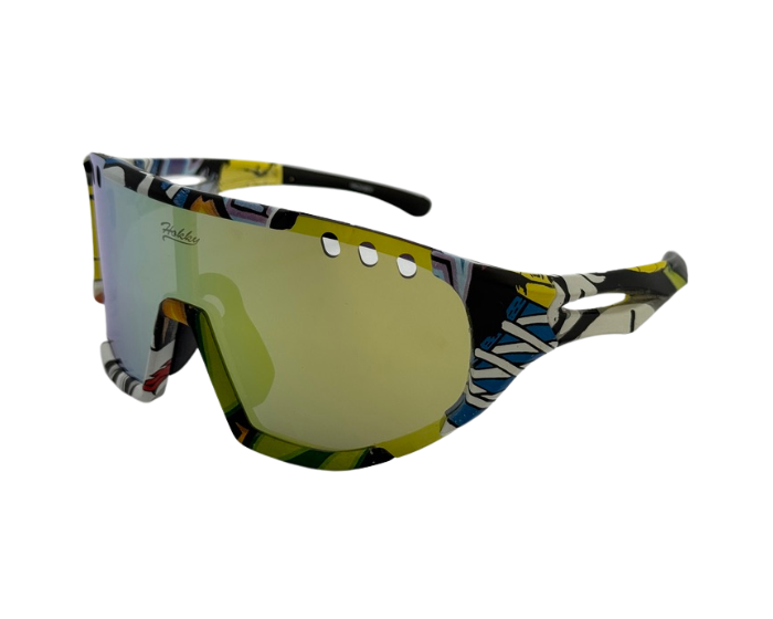 Sunglasses with colourful, patterned arms. Best for skating.