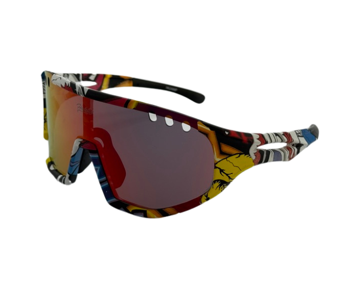 Vivid colour sunglasses with a white background