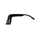 Black sunglasses with a white background